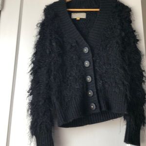 ANTHROPOLOGIE LEIFDOTTIR Black Cardigan Sweater